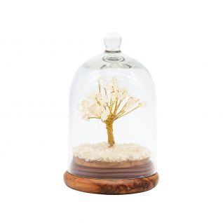 Árbol Felicidad Campana Cristal CUARZO ROSA 12cm